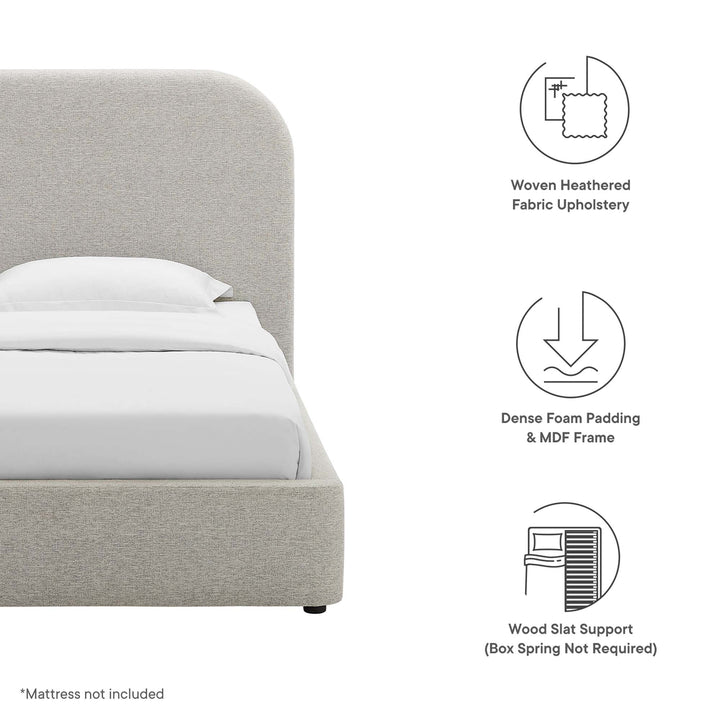 Kendall Upholstered Fabric Curved Twin Platform Bed