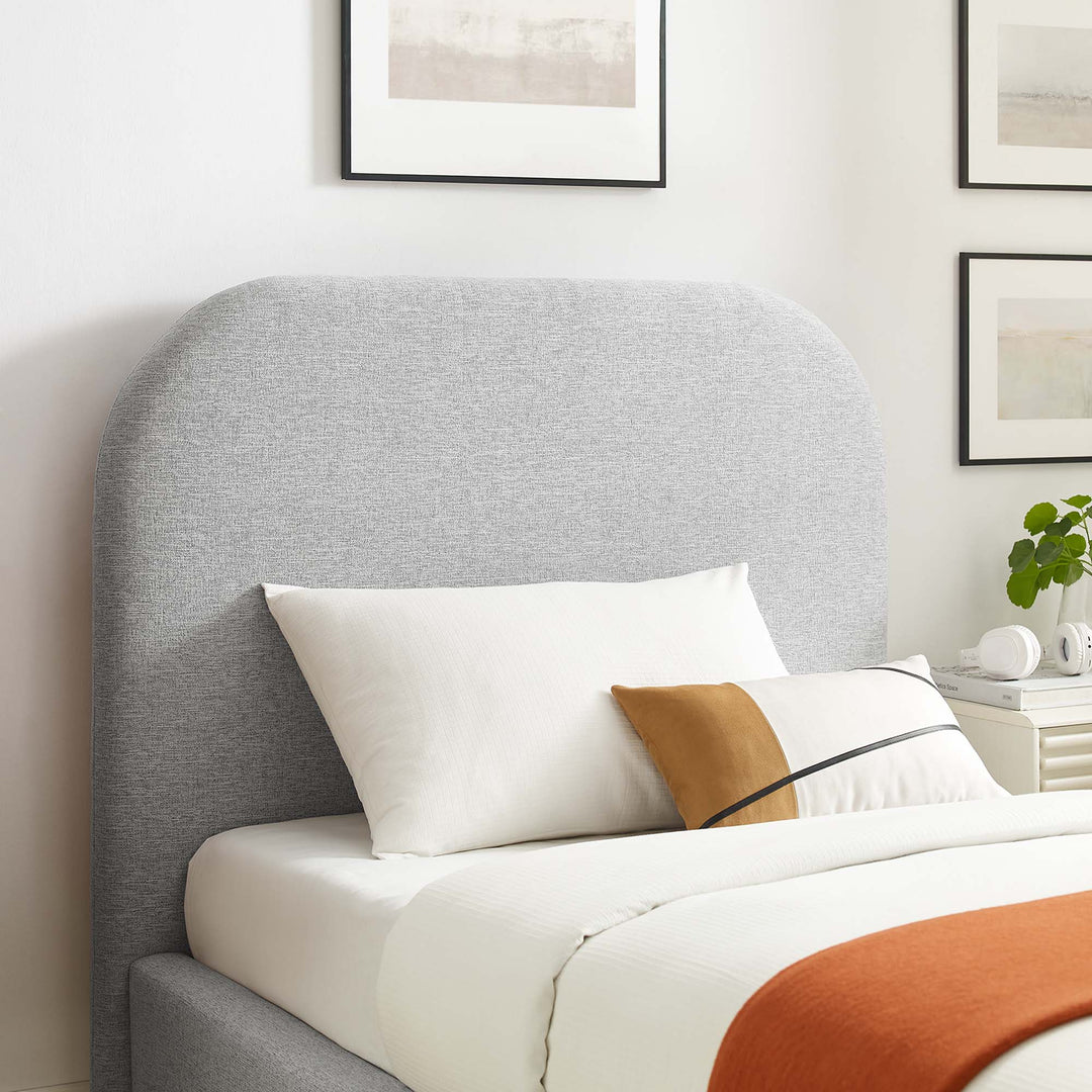 Kendall Upholstered Fabric Curved Twin Platform Bed
