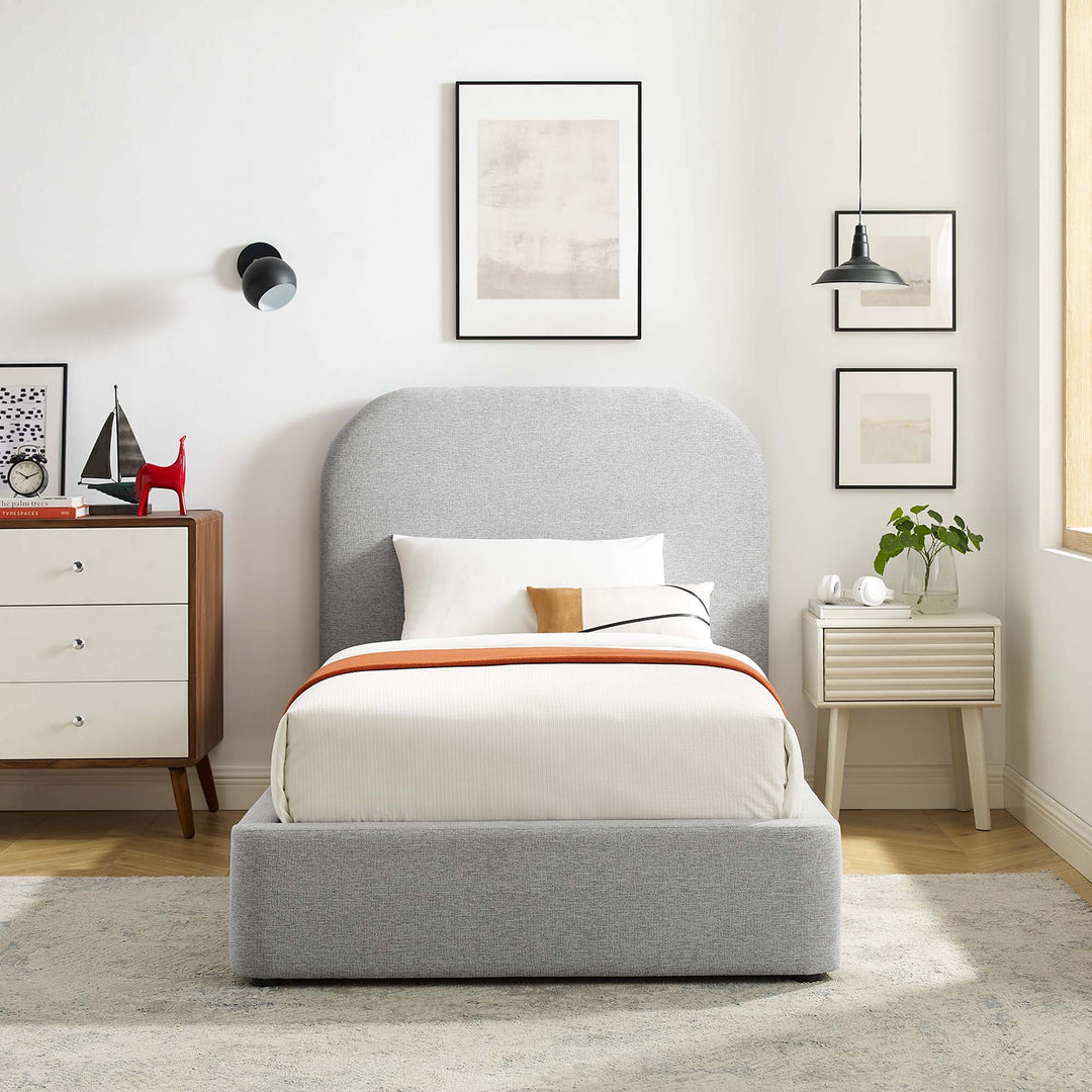 Kendall Upholstered Fabric Curved Twin Platform Bed