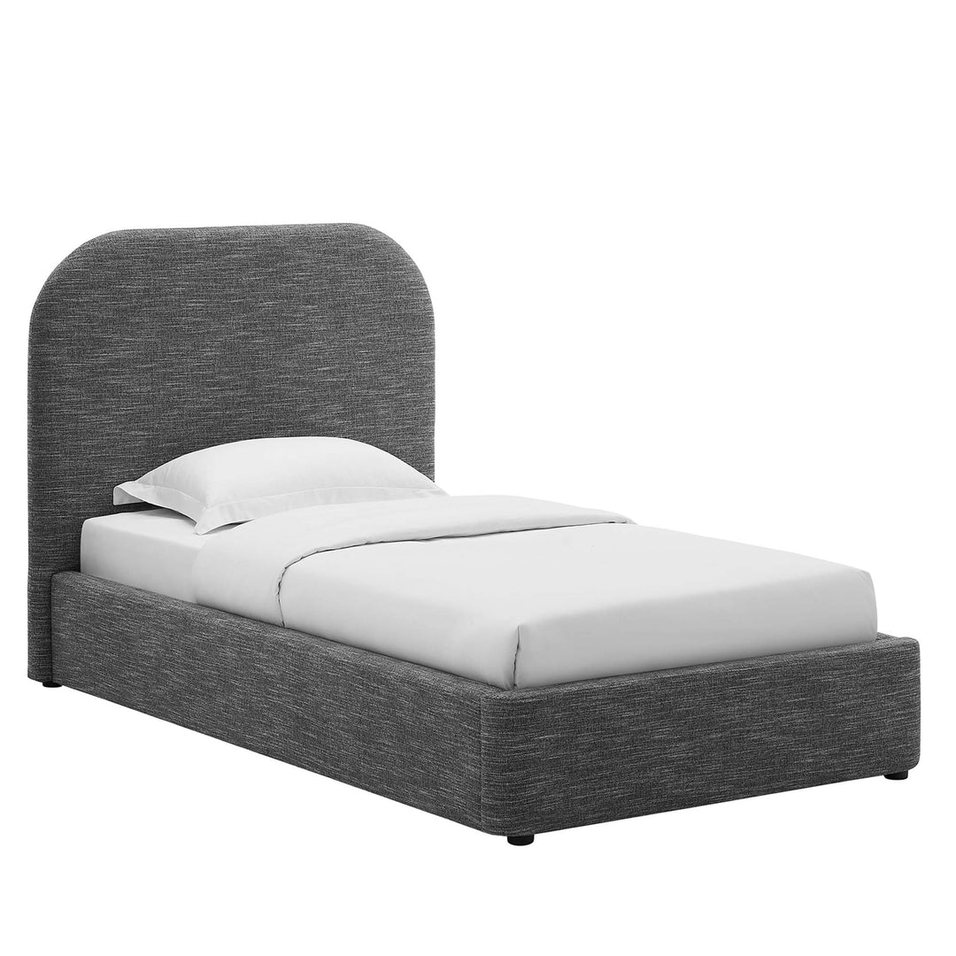 Kendall Upholstered Fabric Curved Twin Platform Bed