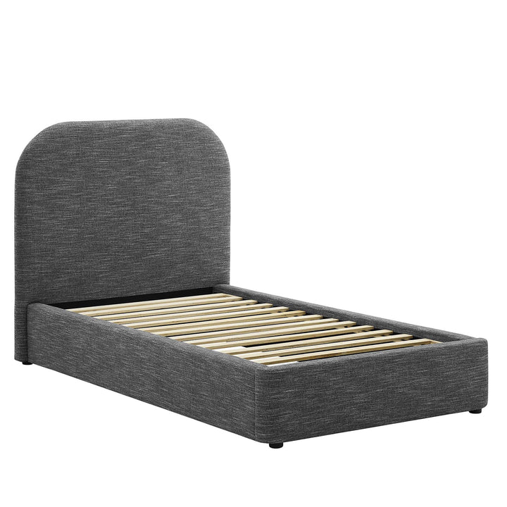 Kendall Upholstered Fabric Curved Twin Platform Bed