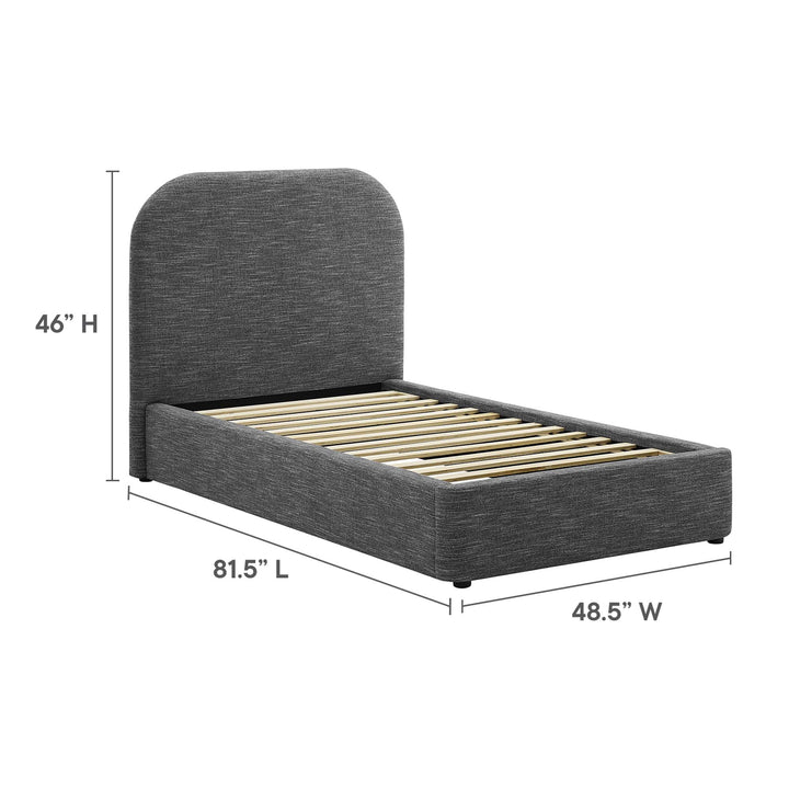 Kendall Upholstered Fabric Curved Twin Platform Bed