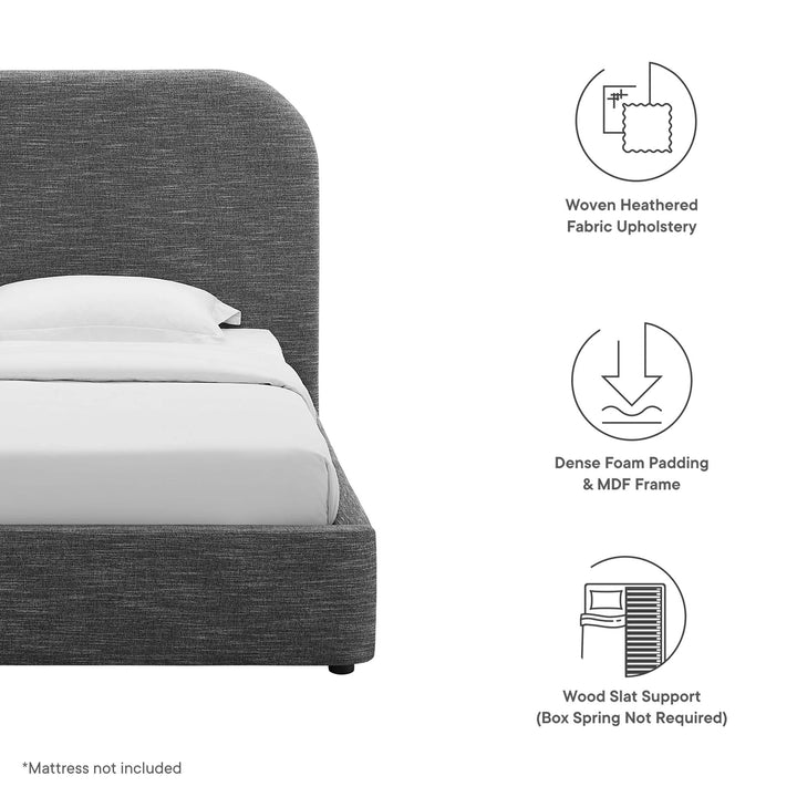 Kendall Upholstered Fabric Curved Twin Platform Bed