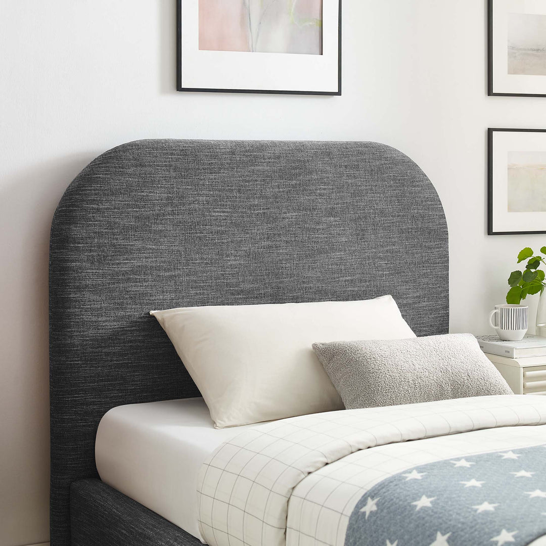 Kendall Upholstered Fabric Curved Twin Platform Bed