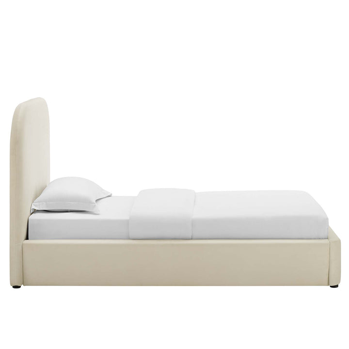 Kensington Plush Velvet Curved Twin Platform Bed