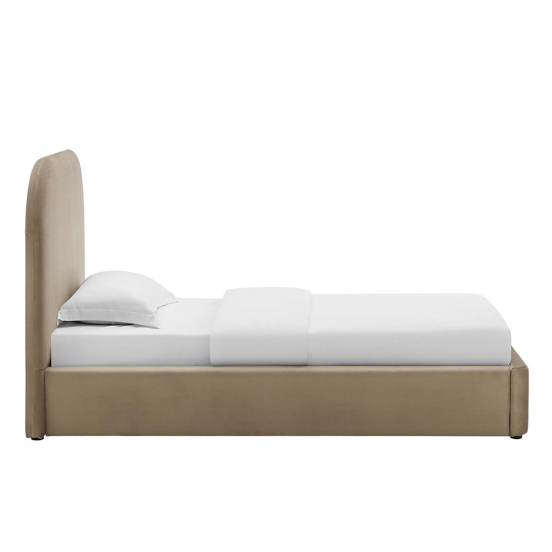 Kensington Plush Velvet Curved Twin Platform Bed