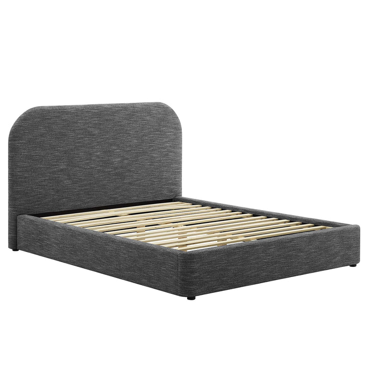 Kensington Upholstered Fabric Curved Queen Platform Bed