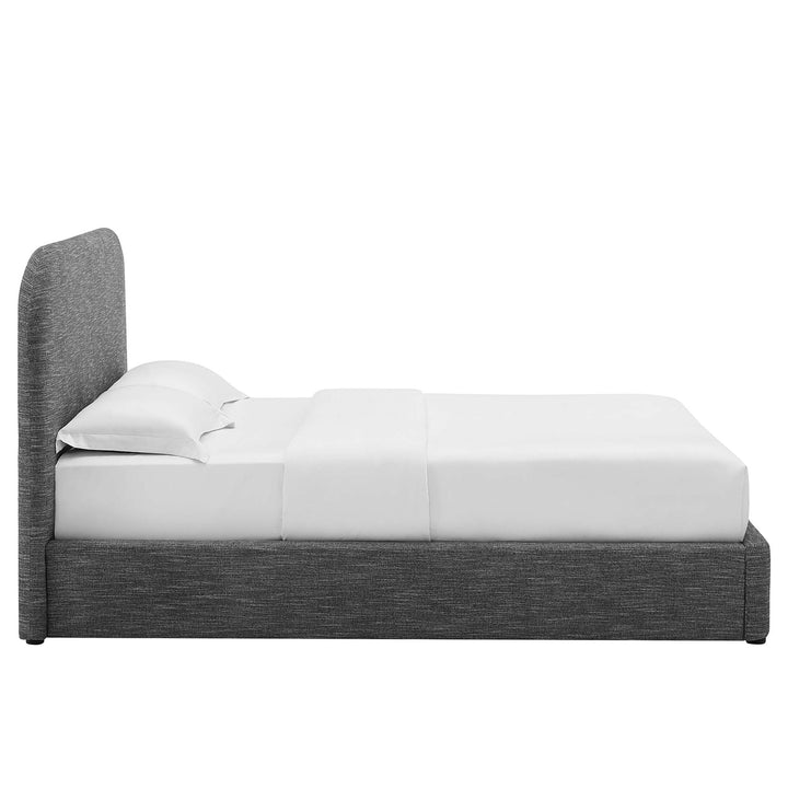 Kensington Upholstered Fabric Curved Queen Platform Bed