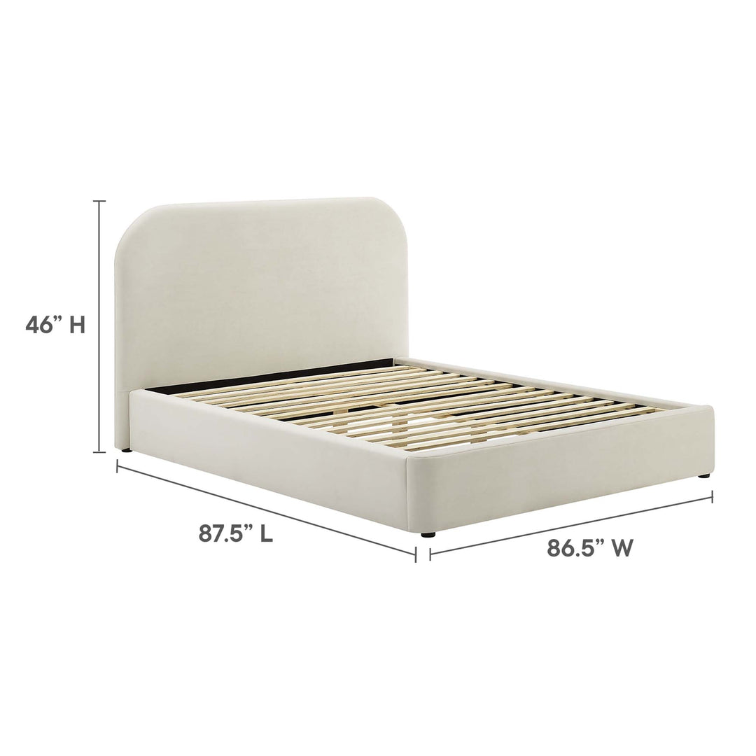 Kai Performance Velvet Curved King Platform Bed