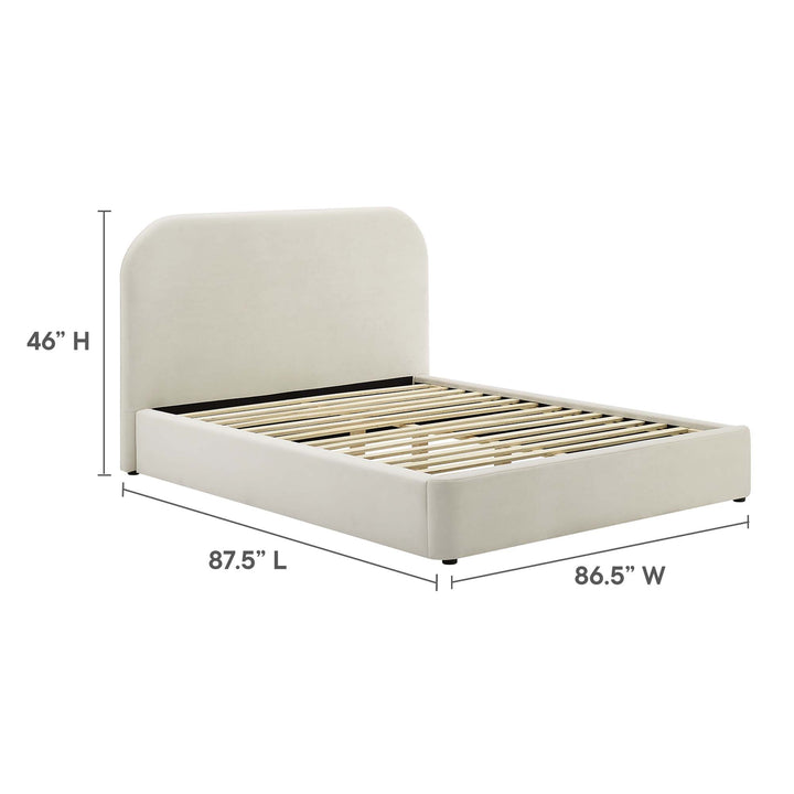 Kai Performance Velvet Curved King Platform Bed