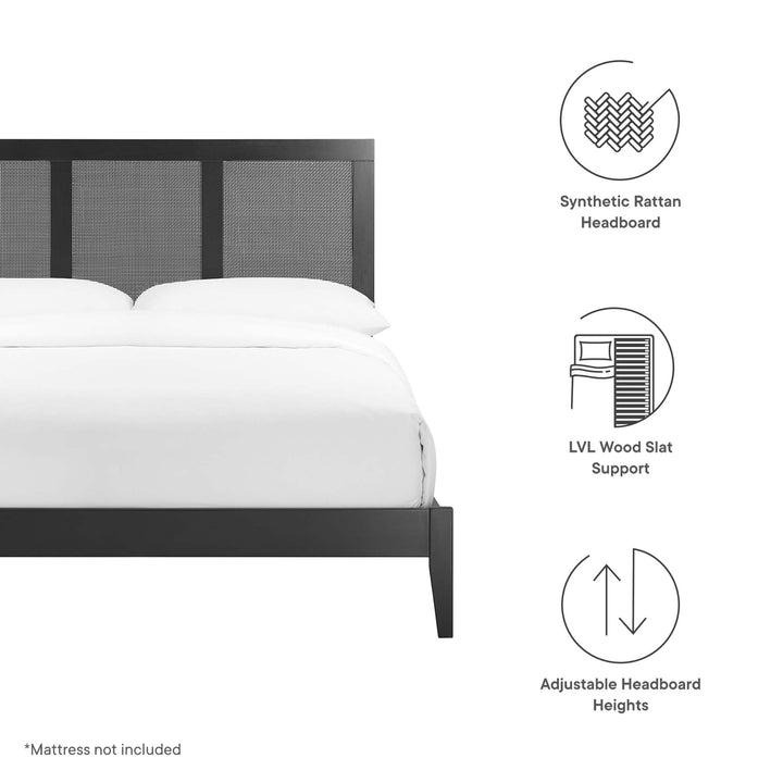 Sahara Rattan and Wood Full Platform Bed