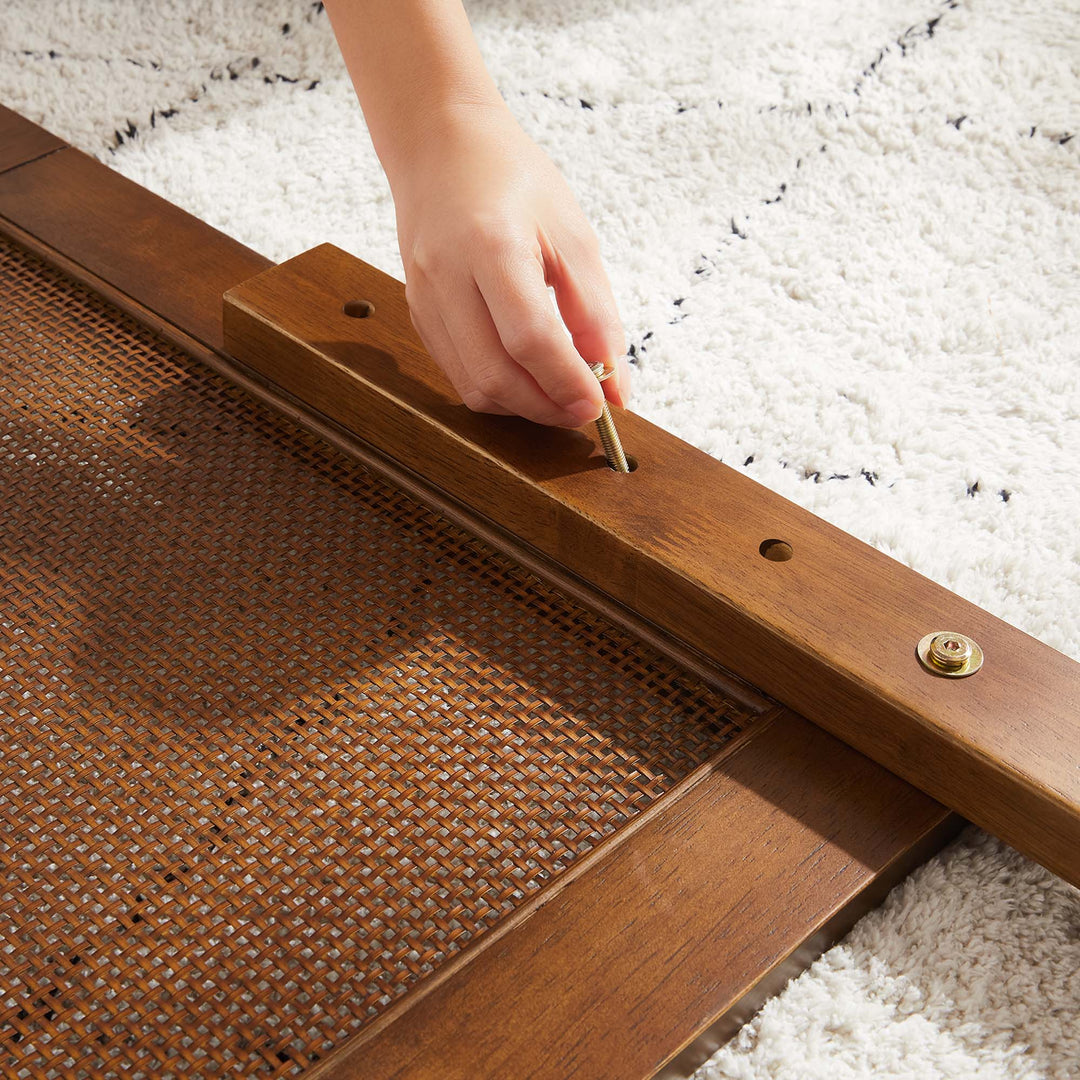 Sahara Rattan and Wood Full Platform Bed