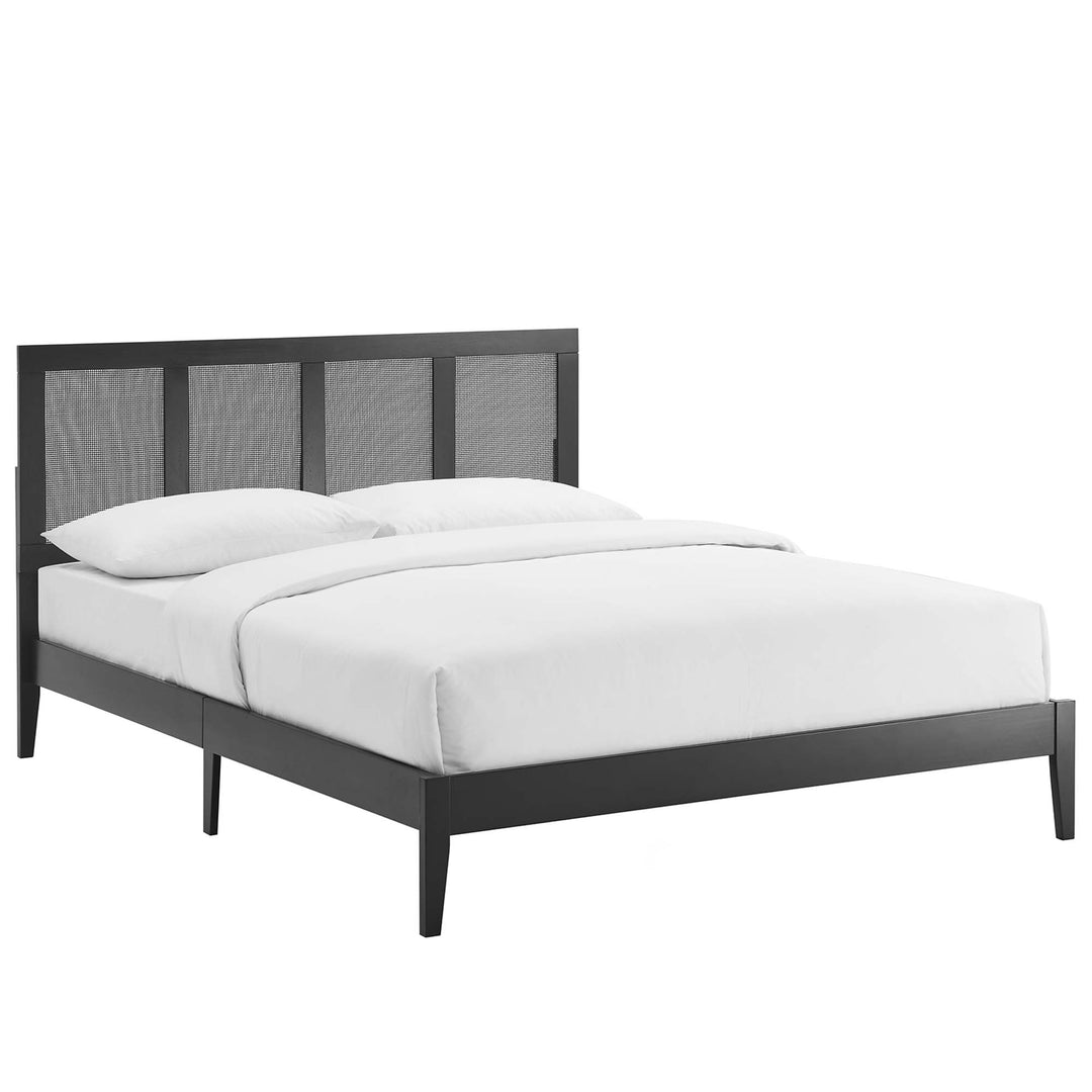 Solana Rattan and Wood Queen Platform Bed