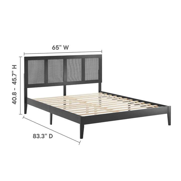 Solana Rattan and Wood Queen Platform Bed