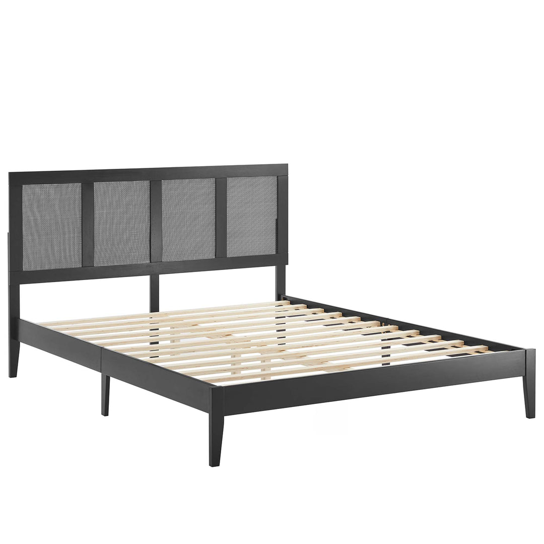 Solana Rattan and Wood Queen Platform Bed