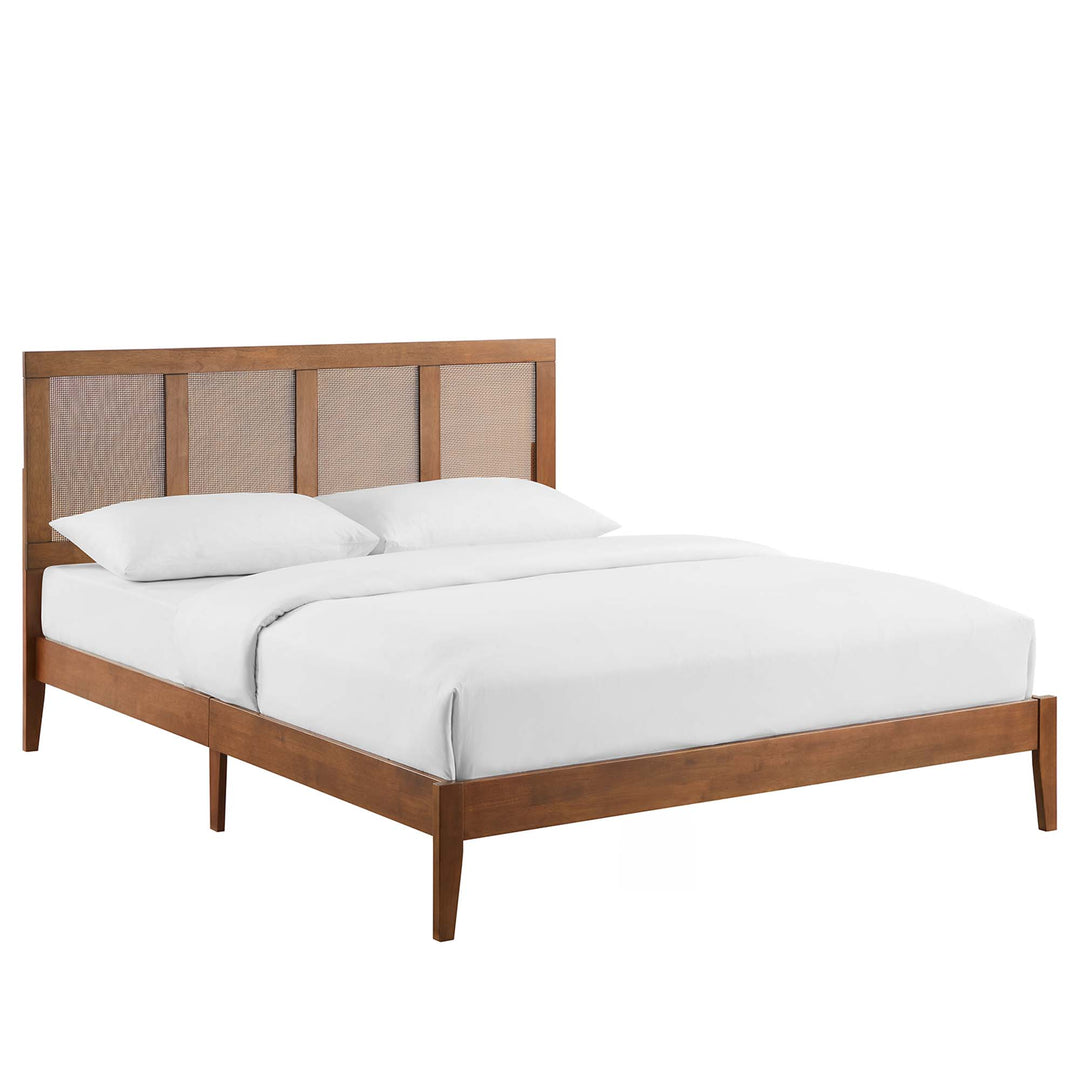 Solana Rattan and Wood Queen Platform Bed