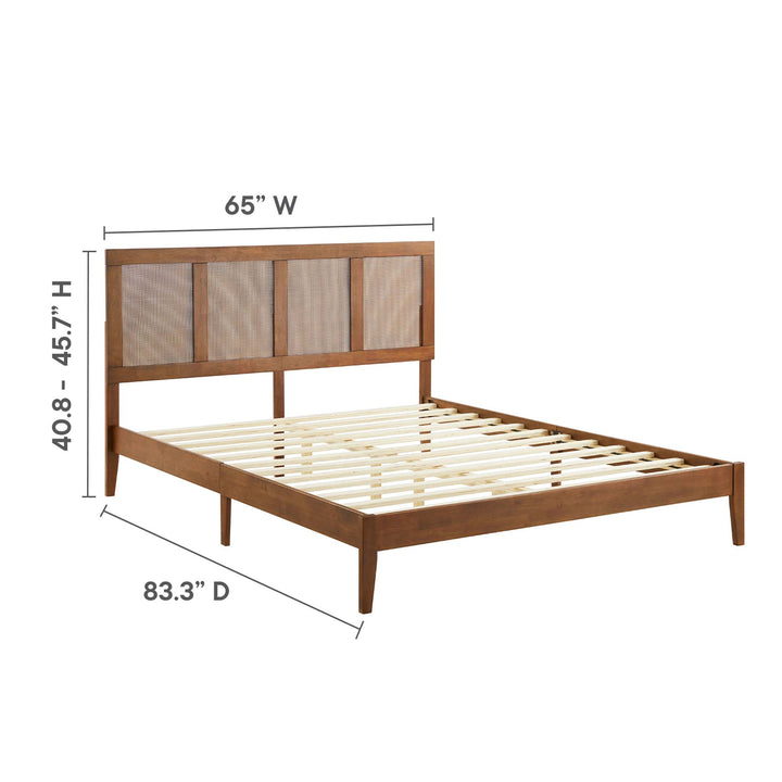 Solana Rattan and Wood Queen Platform Bed