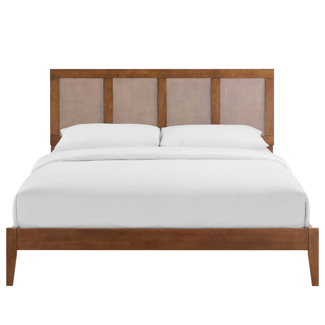 Solana Rattan and Wood Queen Platform Bed