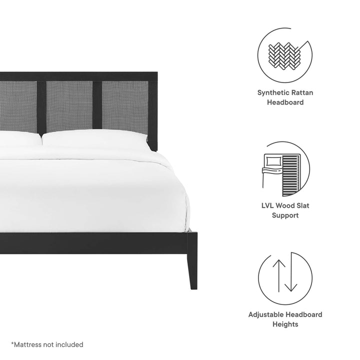 Santorini Rattan and Wood King Platform Bed