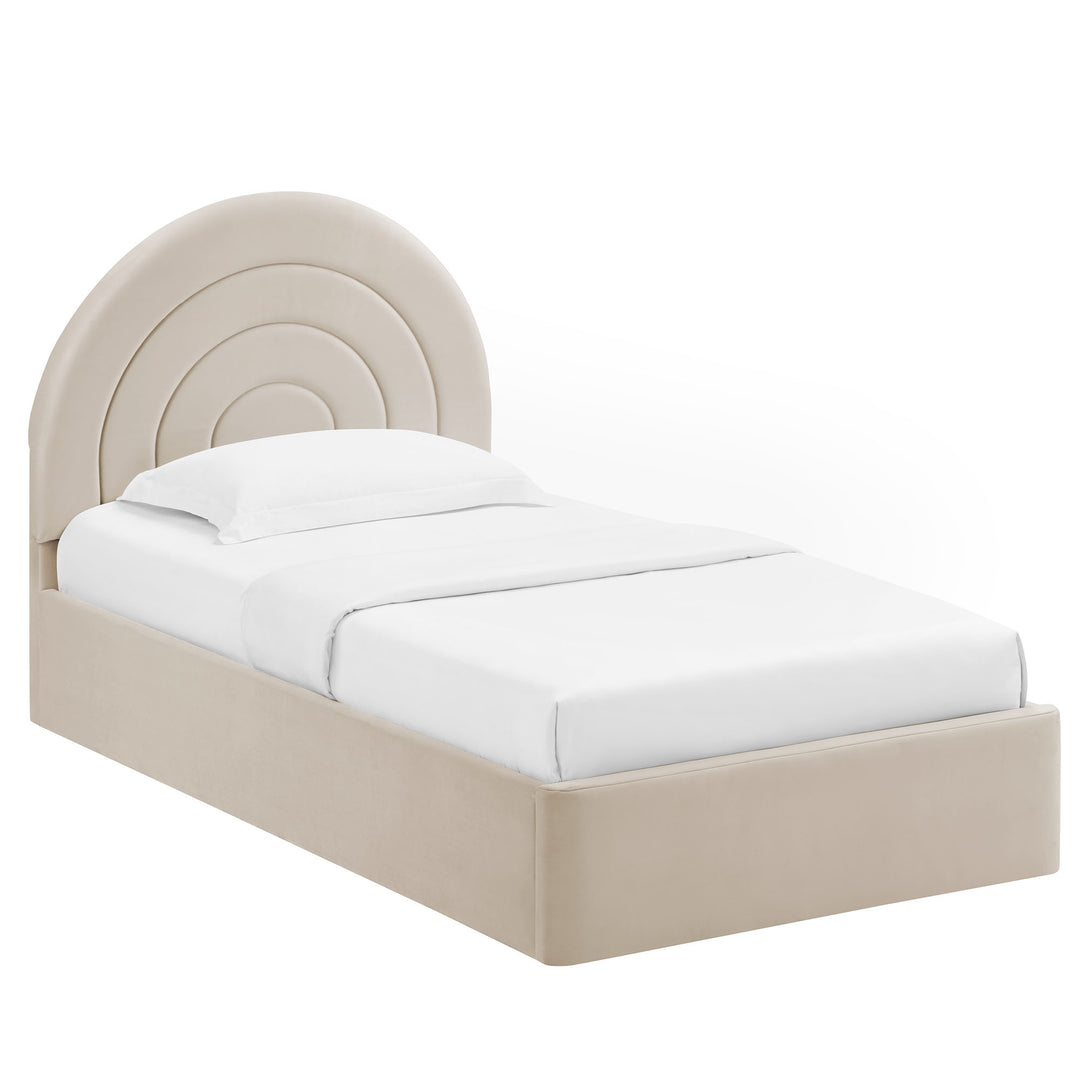 Sunrise Arch Plush Velvet Twin Platform Bed