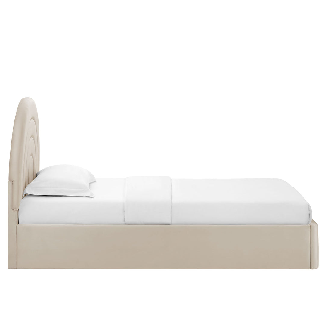 Sunrise Arch Plush Velvet Twin Platform Bed