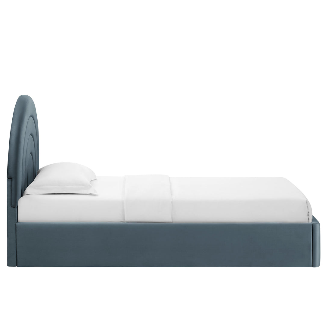 Sunrise Arch Plush Velvet Twin Platform Bed