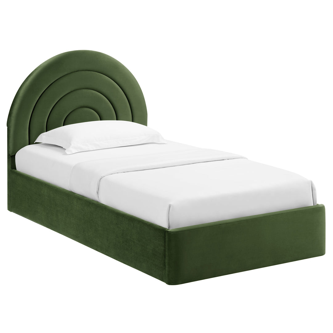 Sunrise Arch Plush Velvet Twin Platform Bed