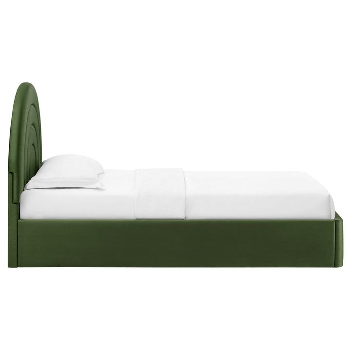 Sunrise Arch Plush Velvet Twin Platform Bed