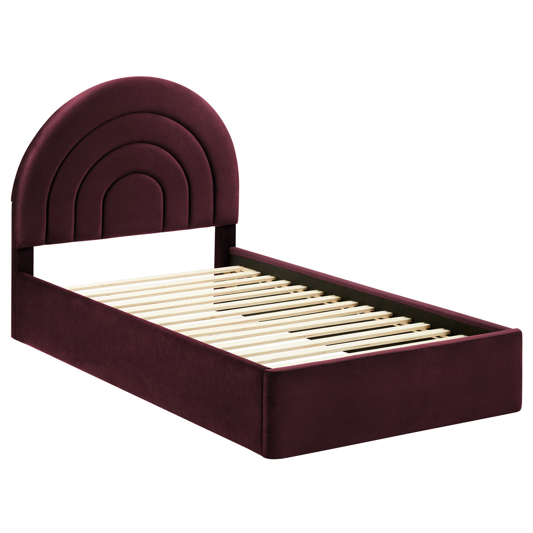 Sunrise Arch Plush Velvet Twin Platform Bed