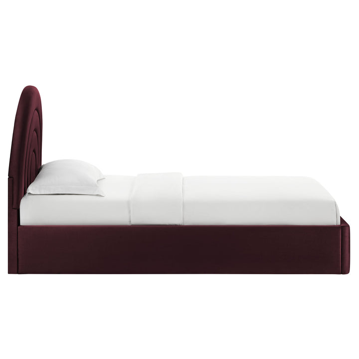 Sunrise Arch Plush Velvet Twin Platform Bed