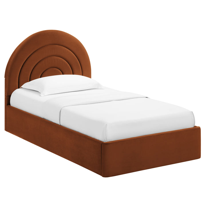 Sunrise Arch Plush Velvet Twin Platform Bed