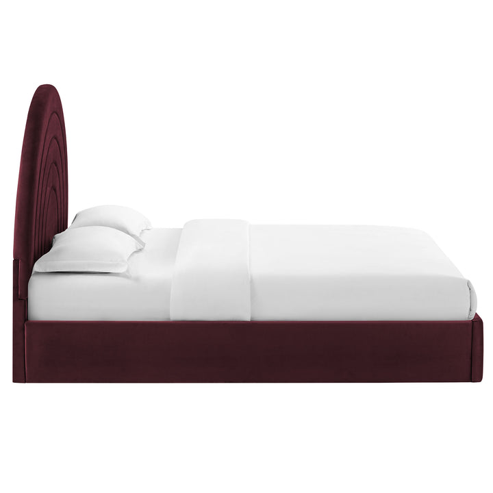 Sienna Arched Plush Velvet Queen Platform Bed