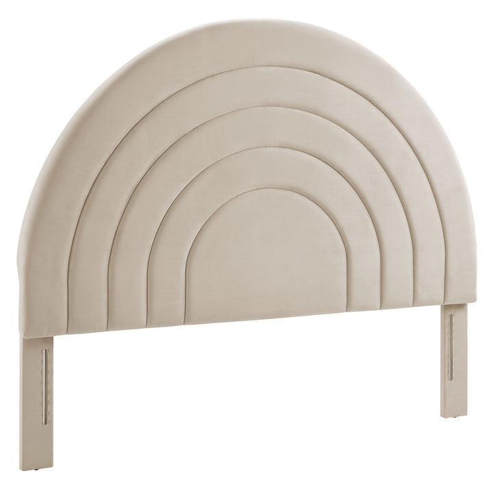 Sienna Arched Plush Velvet Full Headboard