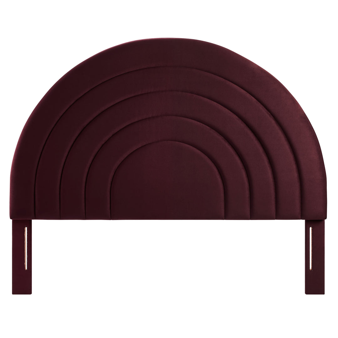 Sienna Arched Plush Velvet Full Headboard