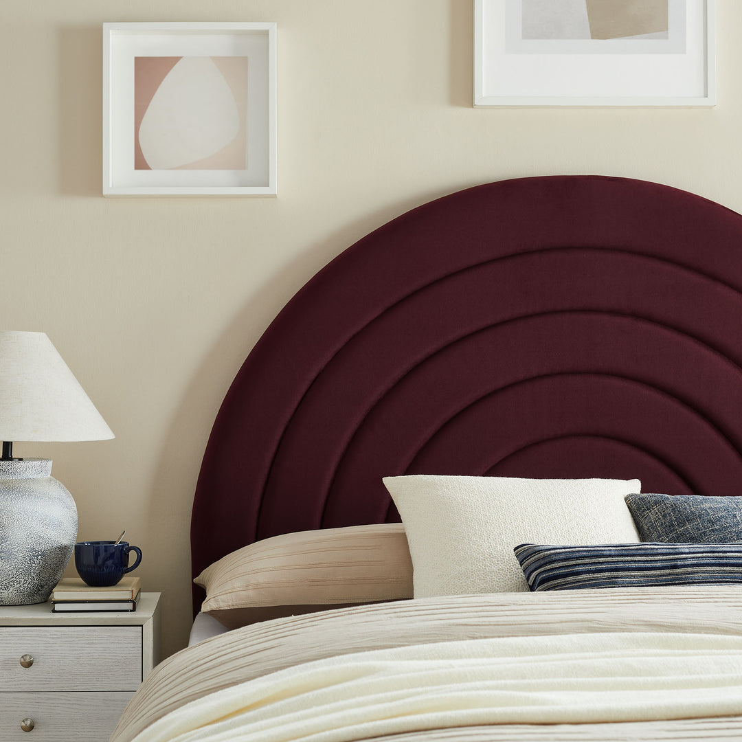 Sienna Arched Plush Velvet Full Headboard