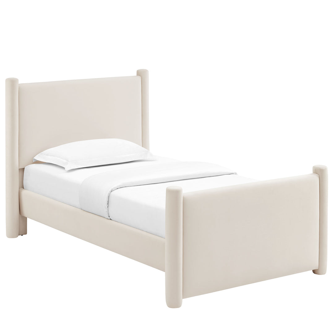 Raven Plush Velvet Twin Platform Bed