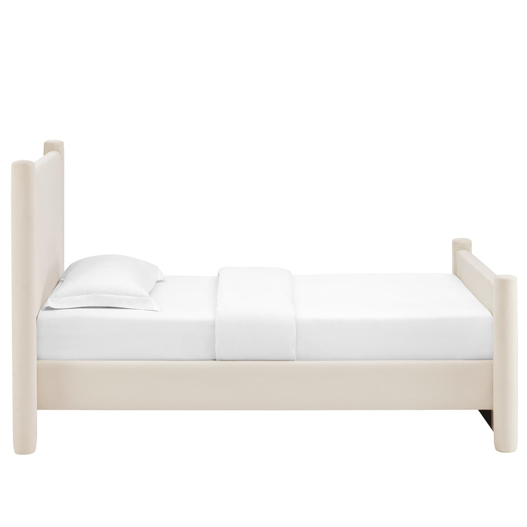 Raven Plush Velvet Twin Platform Bed