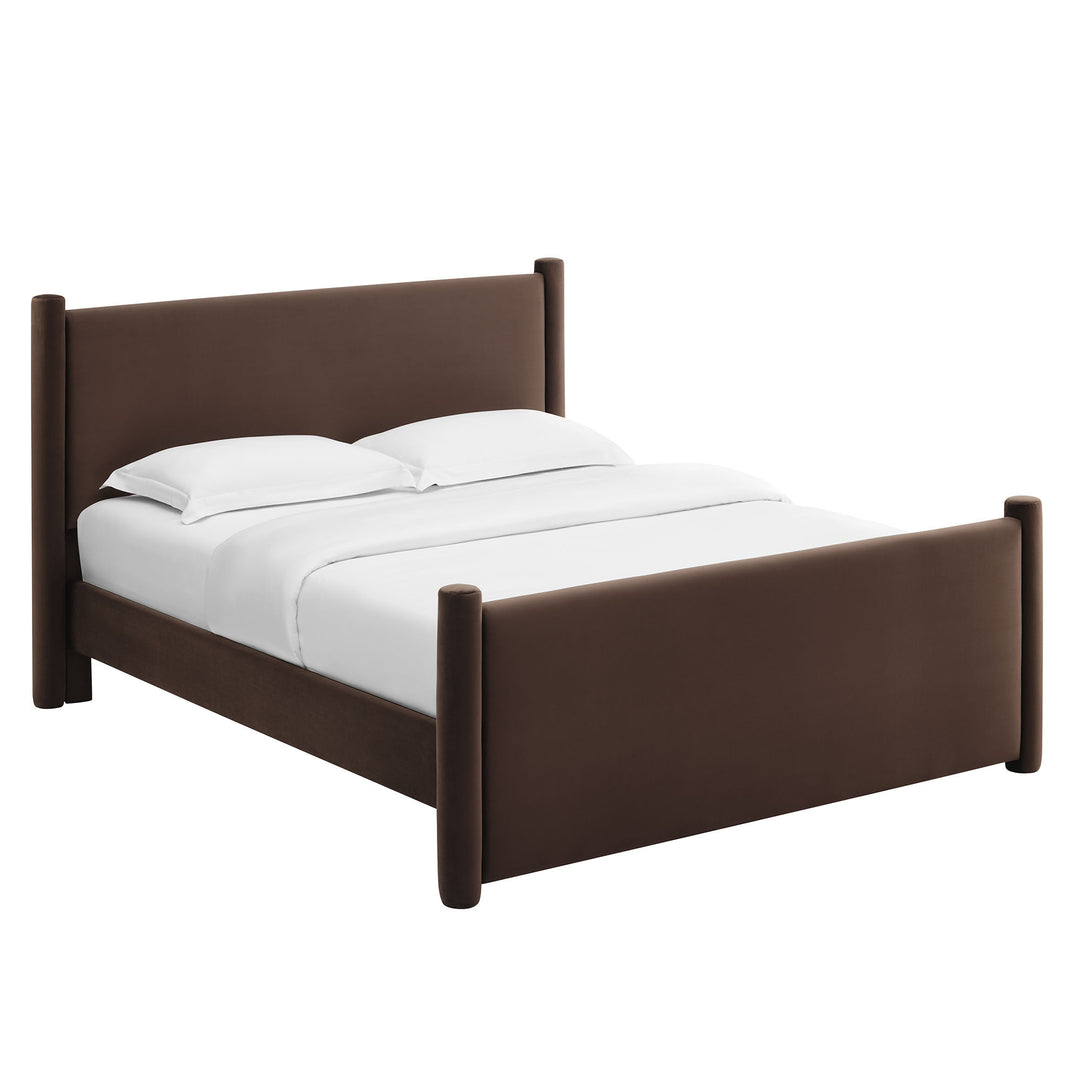 Raleigh Plush Velvet Full Platform Bed