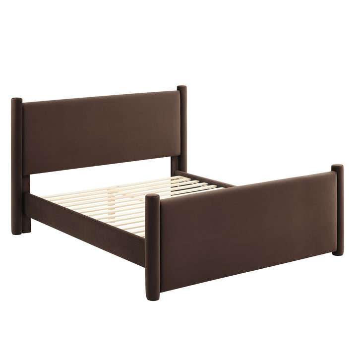 Raleigh Plush Velvet Full Platform Bed