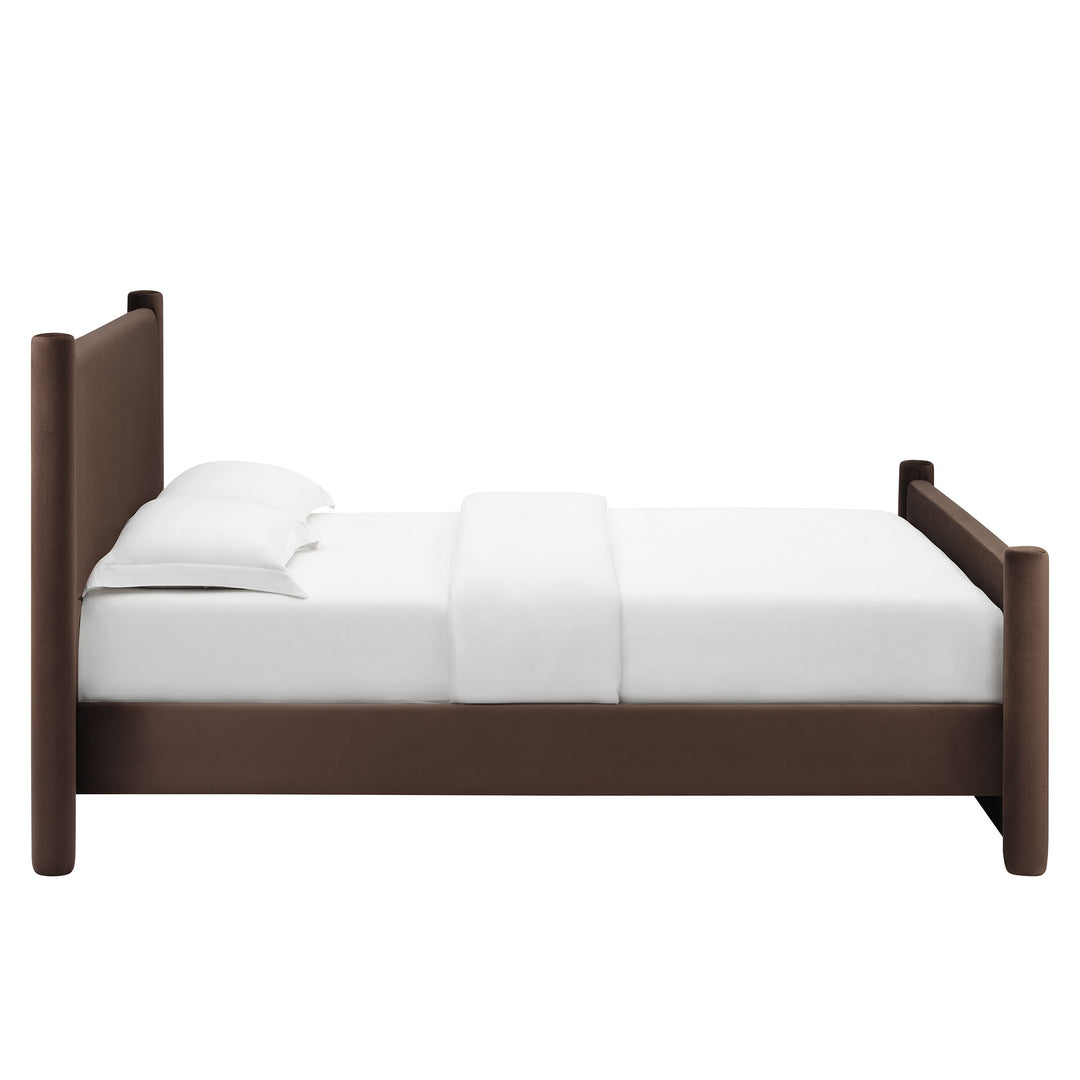 Raleigh Plush Velvet Full Platform Bed