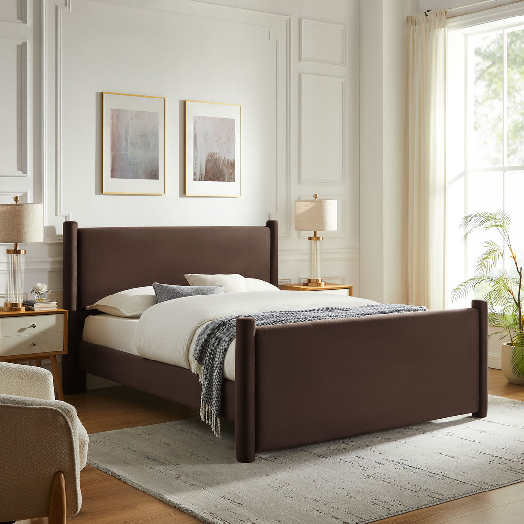 Raleigh Plush Velvet Full Platform Bed