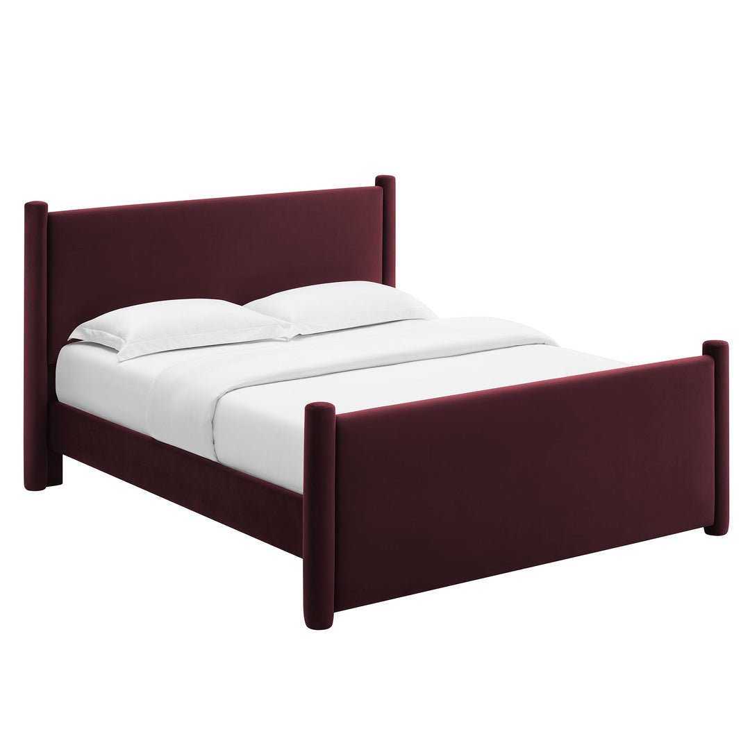 Raleigh Plush Velvet King Platform Bed