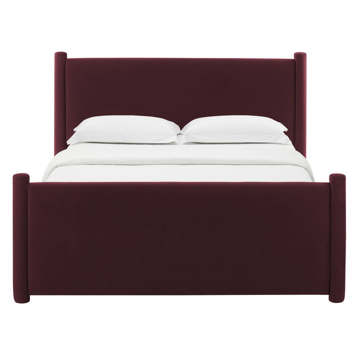 Raleigh Plush Velvet King Platform Bed