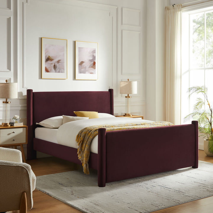 Raleigh Plush Velvet King Platform Bed