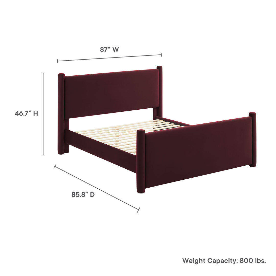 Raleigh Plush Velvet King Platform Bed