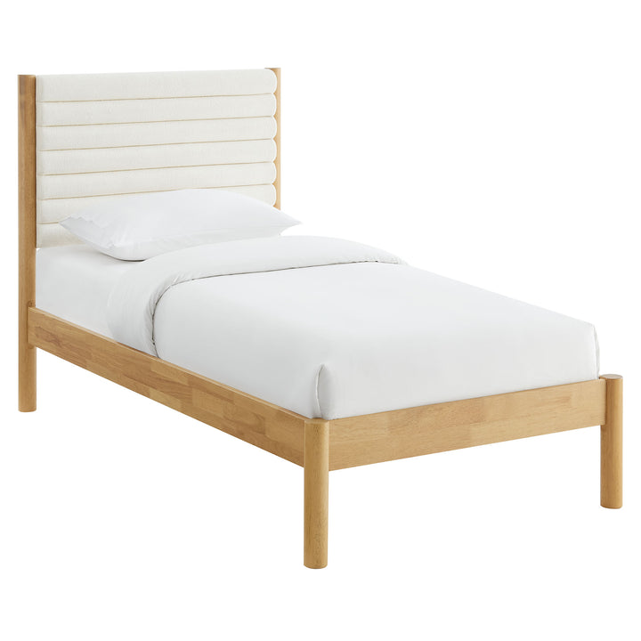 Ophelia Classic Tufted Boucle Solid Wood Twin Platform Bed