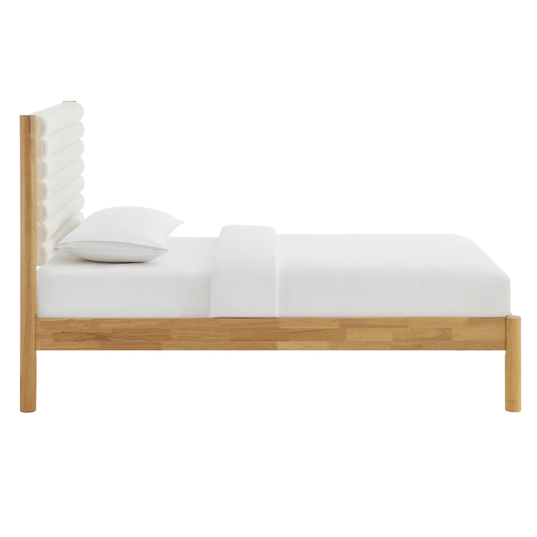 Ophelia Classic Tufted Boucle Solid Wood Twin Platform Bed