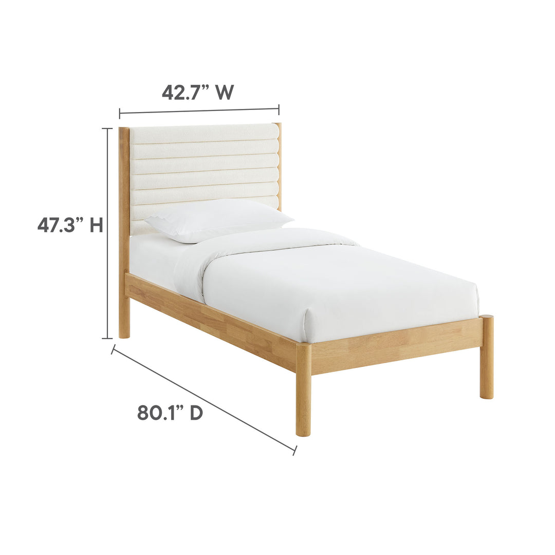 Ophelia Classic Tufted Boucle Solid Wood Twin Platform Bed