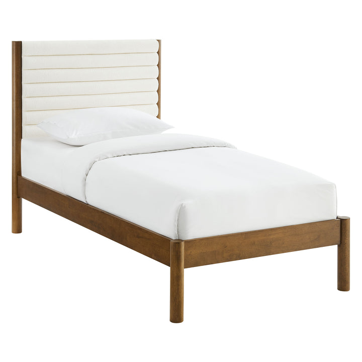 Ophelia Classic Tufted Boucle Solid Wood Twin Platform Bed