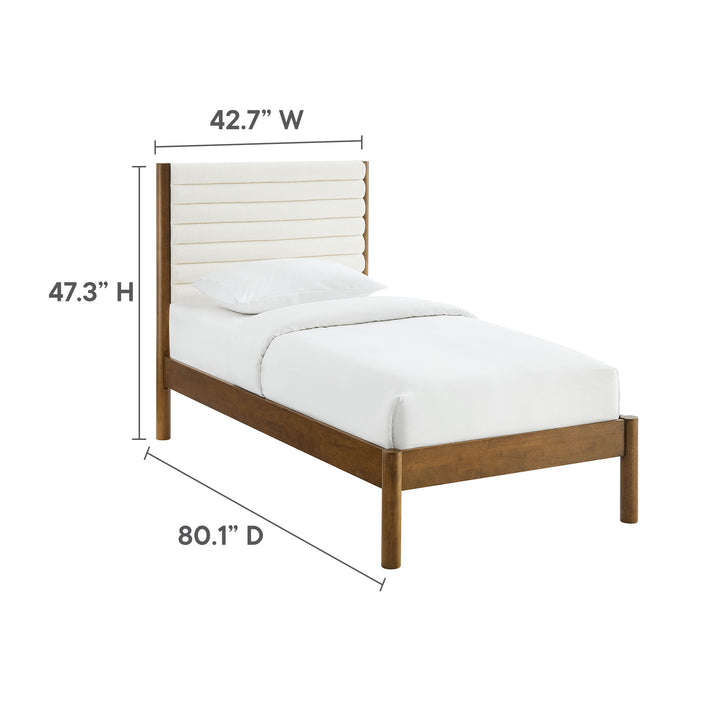 Ophelia Classic Tufted Boucle Solid Wood Twin Platform Bed